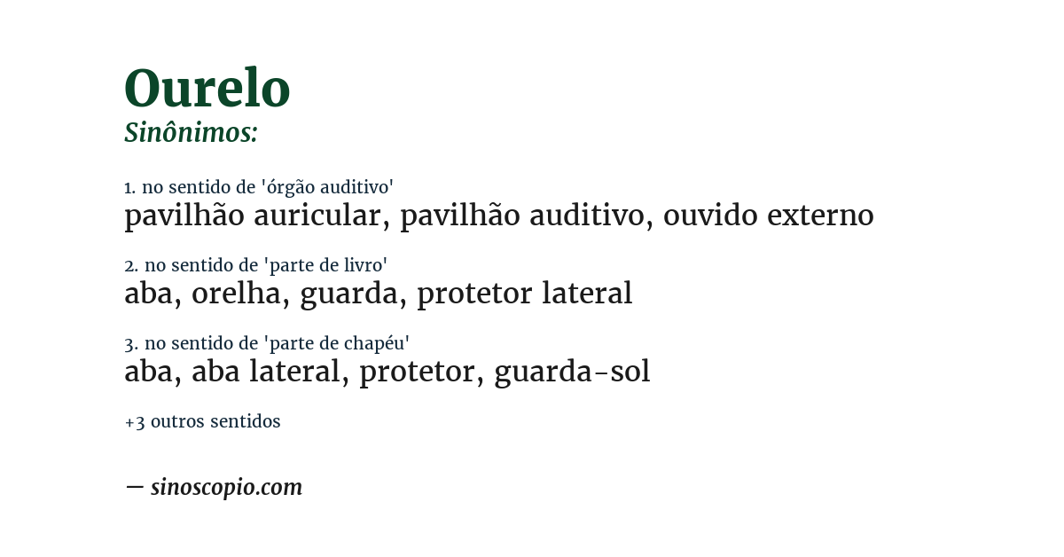 Sinônimo de ourelo