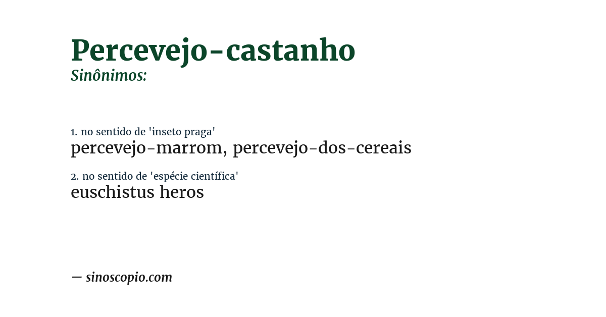 Sinônimo de percevejo-castanho