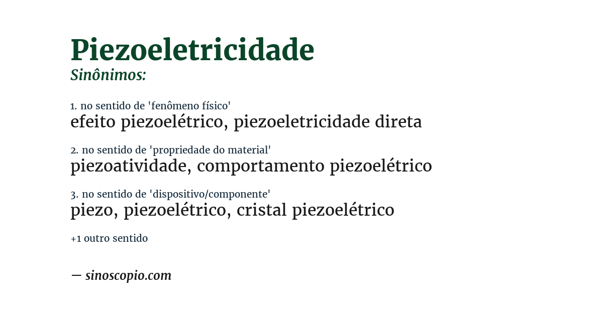 Sinônimo de piezoeletricidade