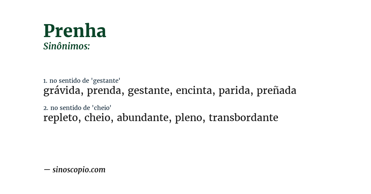 Sinônimo de prenha