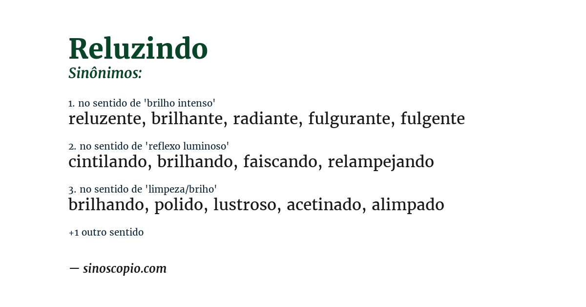 Sinônimo de reluzindo