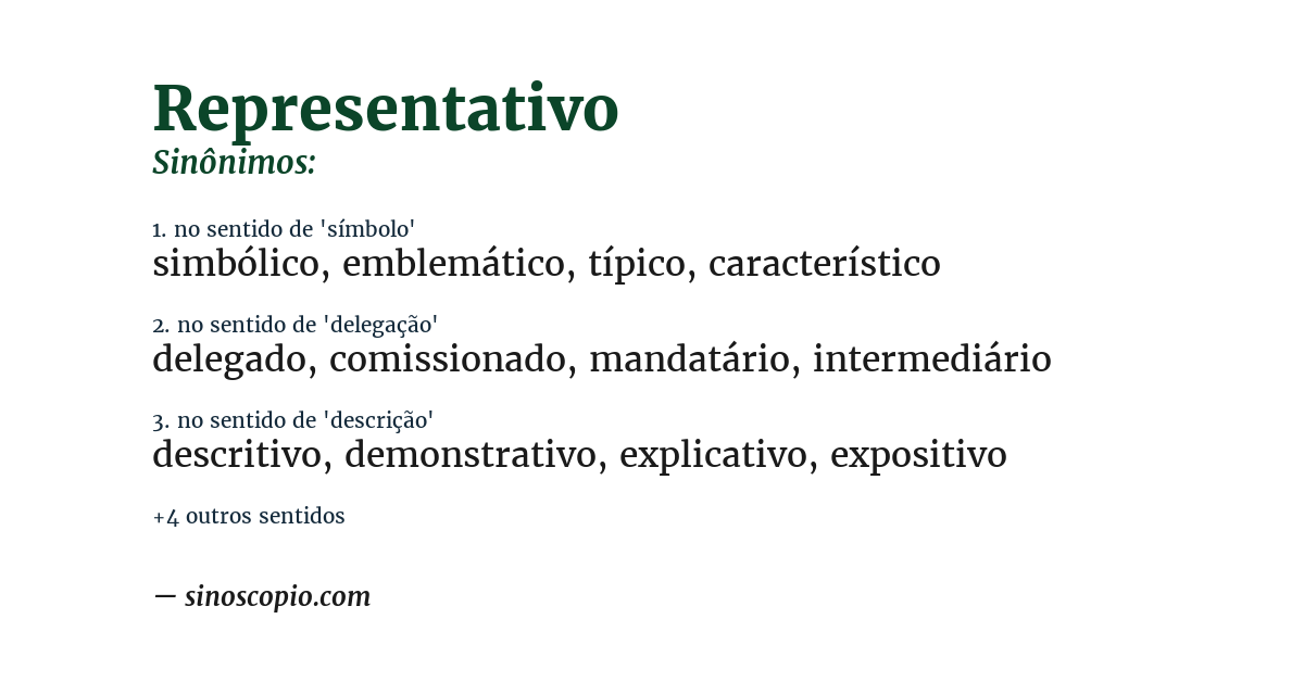 Sinônimo de representativo