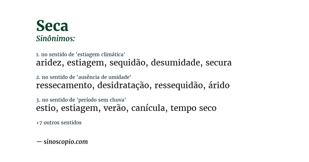 Sinônimo de seca
