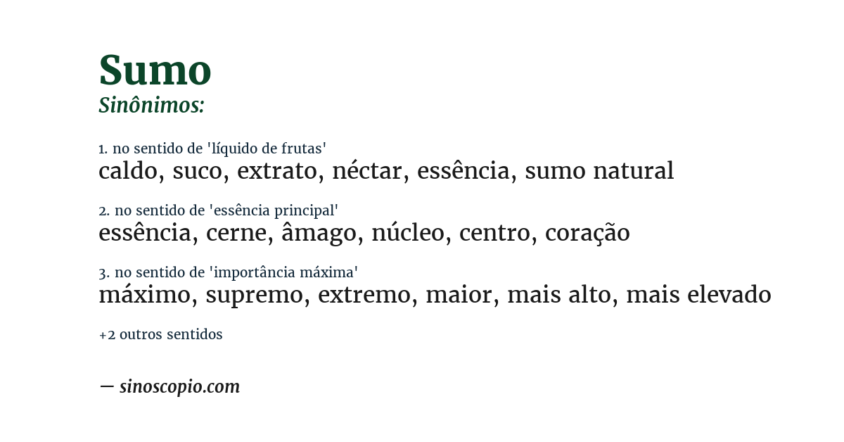 Sinônimo de sumo