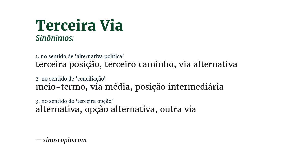 Sinônimo de terceira via