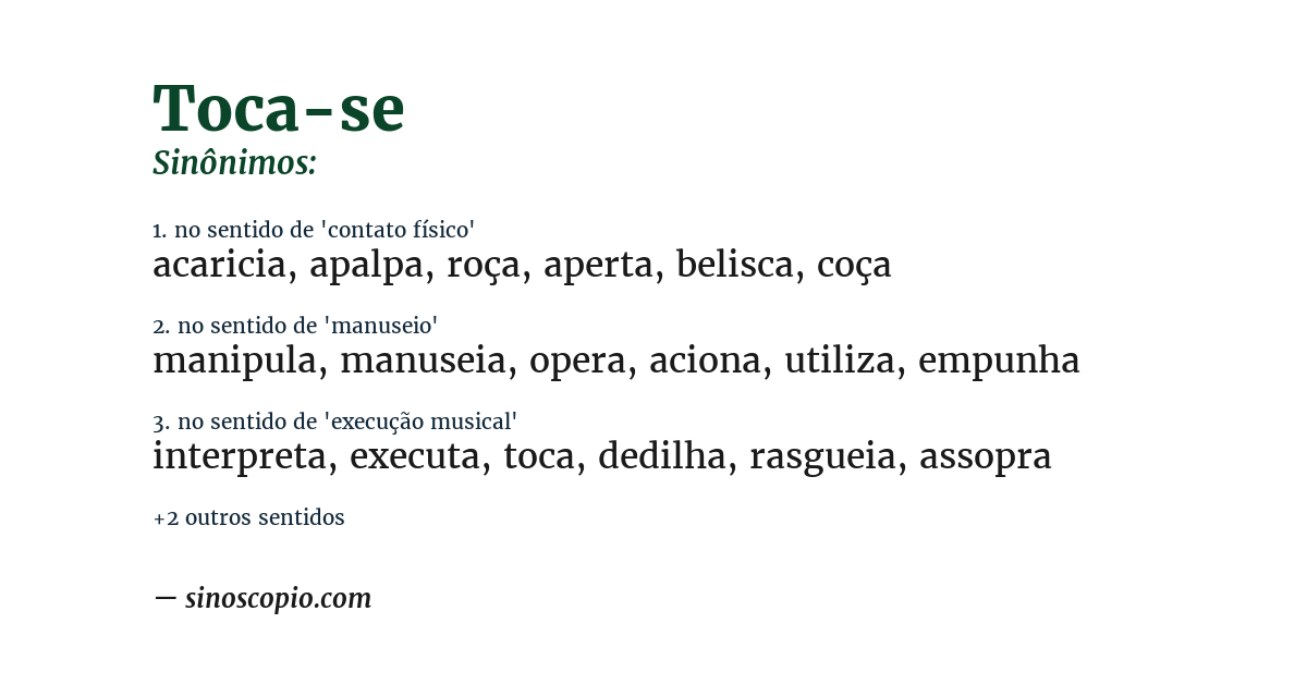 Sinônimo de toca-se