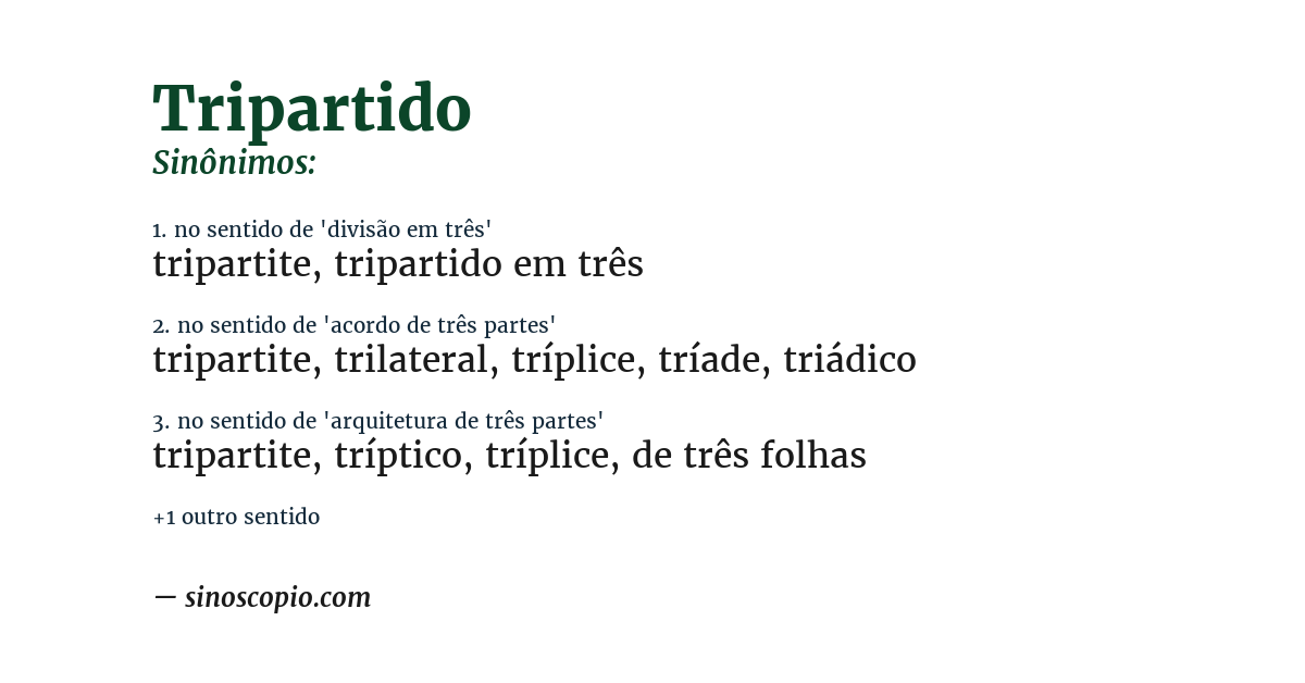 Sinônimo de tripartido