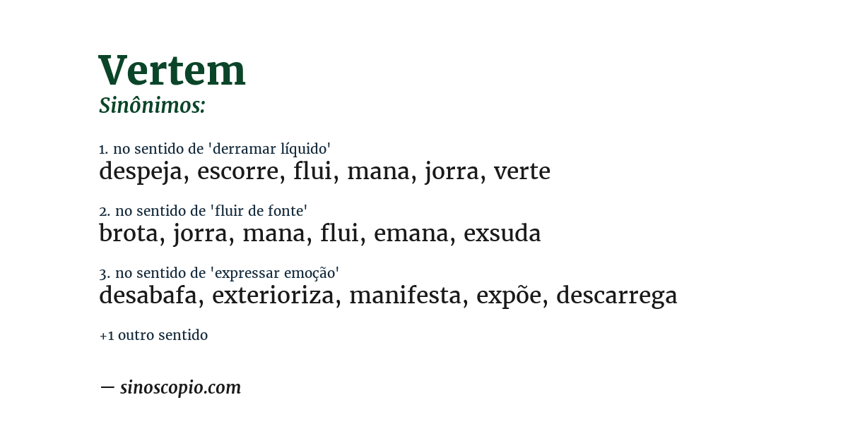 Sinônimo de vertem