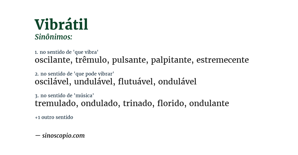 Sinônimo de vibrátil