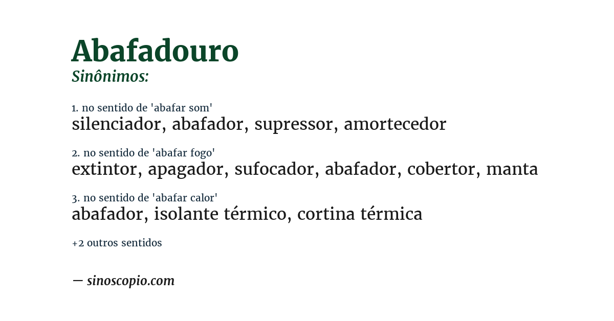 Sinônimo de abafadouro
