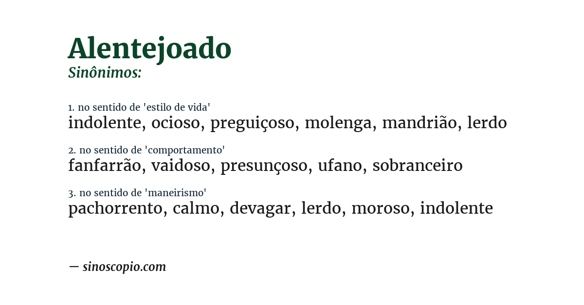 Sinônimo de alentejoado