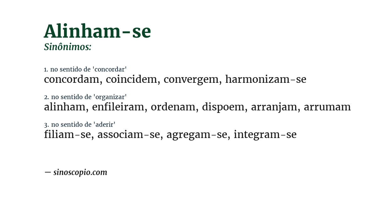 Sinônimo de alinham-se