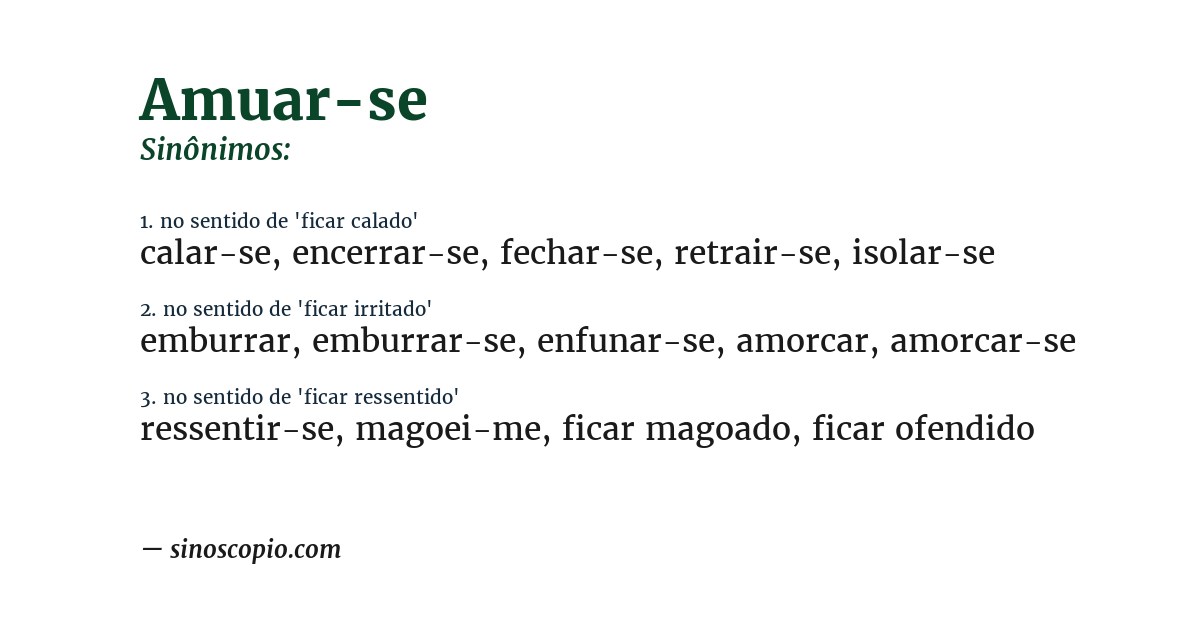 Sinônimo de amuar-se