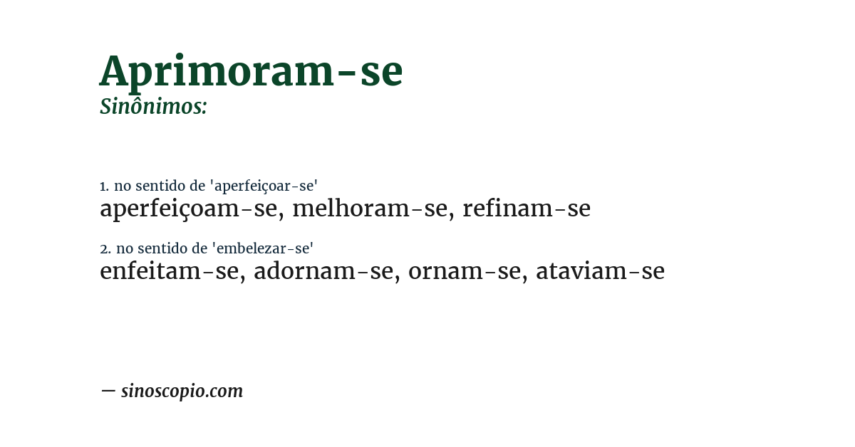 Sinônimo de aprimoram-se