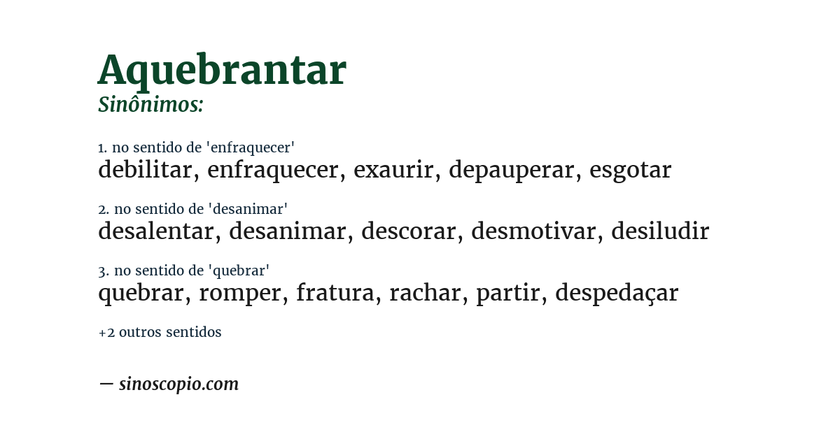 Sinônimo de aquebrantar