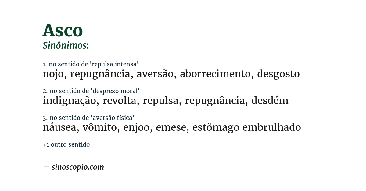 Sinônimo de asco