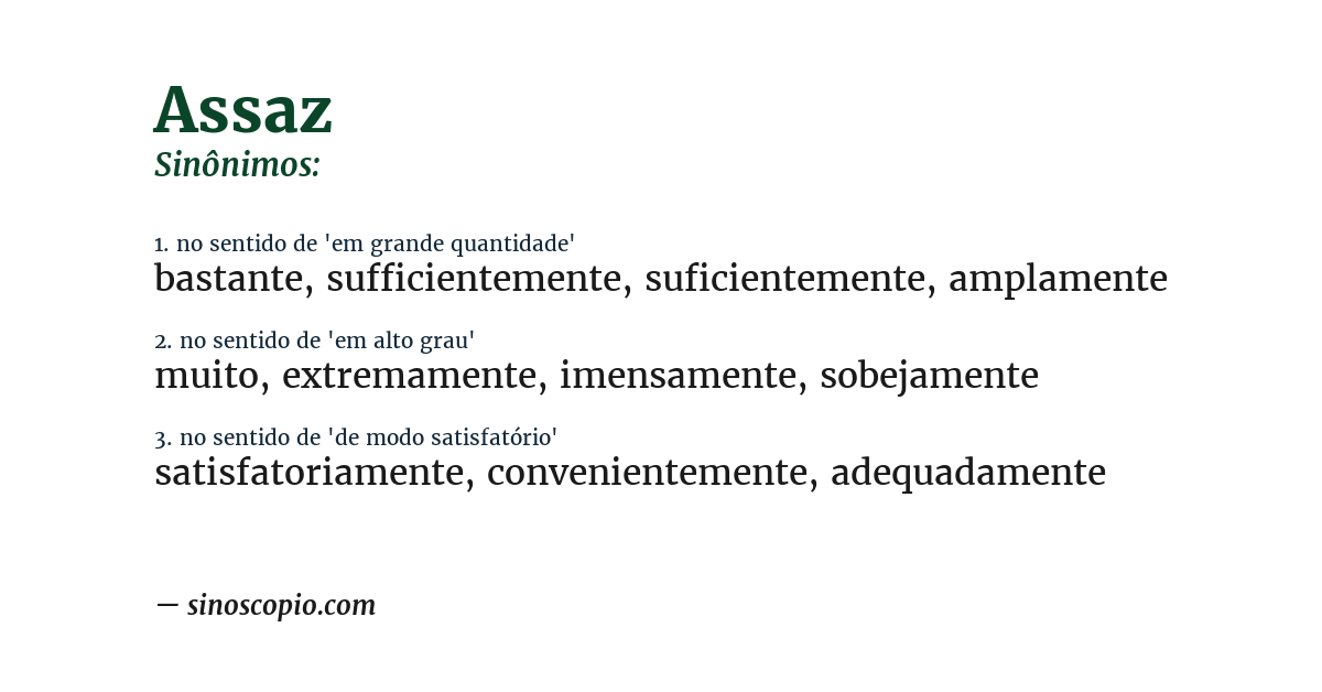 Sinônimo de assaz