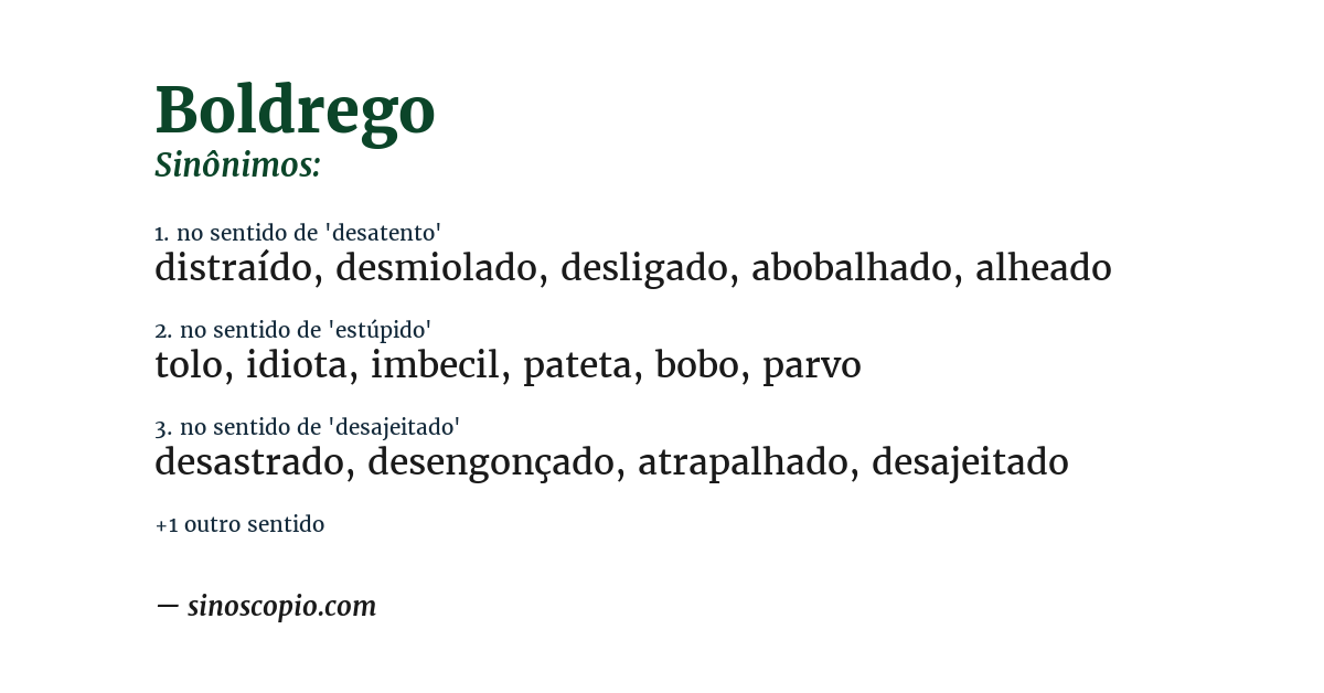 Sinônimo de boldrego