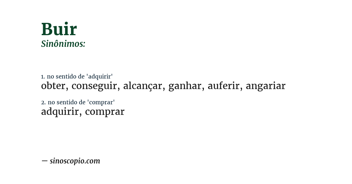 Sinônimo de buir