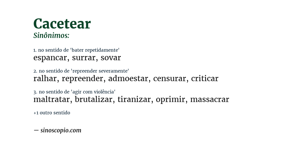 Sinônimo de cacetear