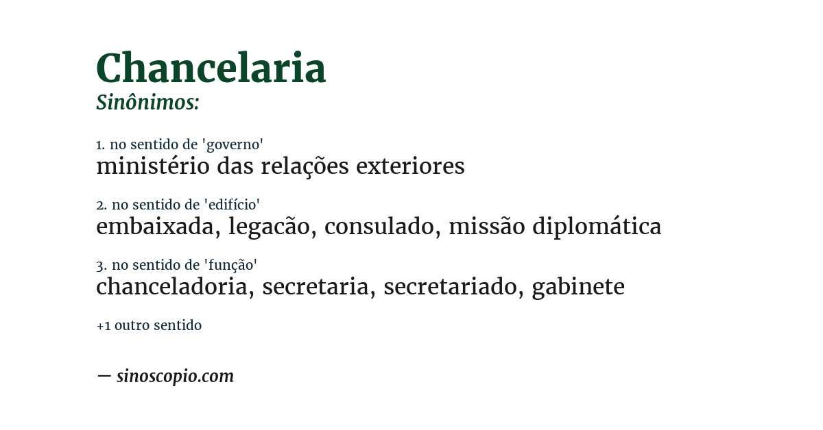 Sinônimo de chancelaria