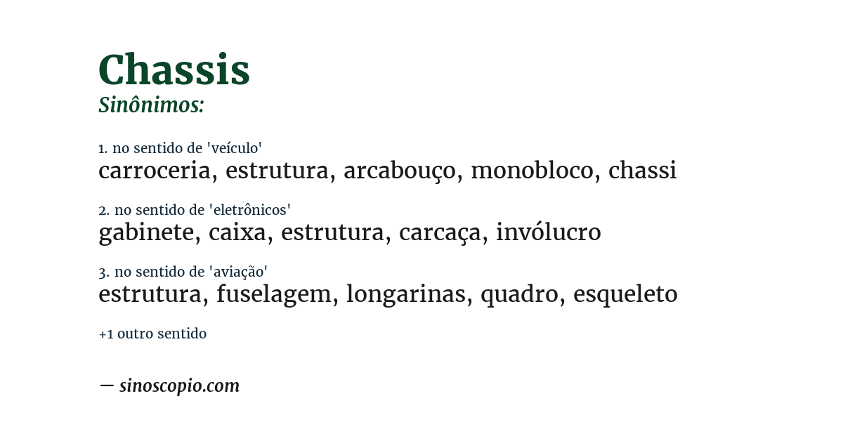 Sinônimo de chassis