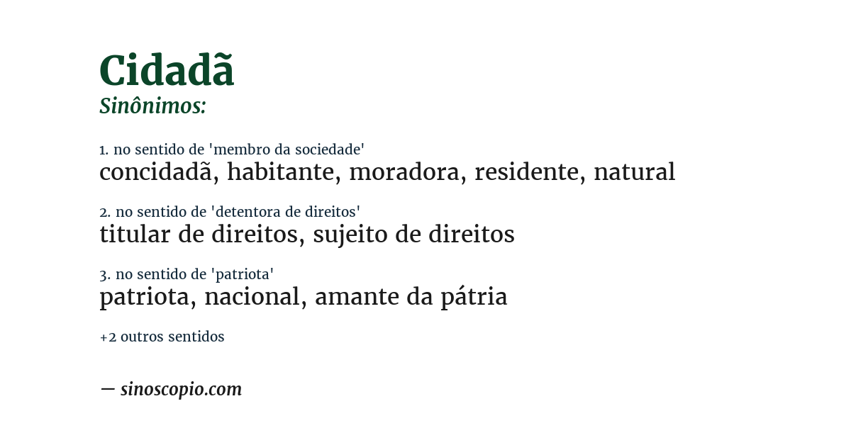 Sinônimo de cidadã