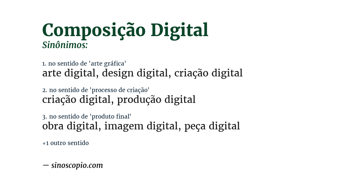 Sinônimo de composição digital