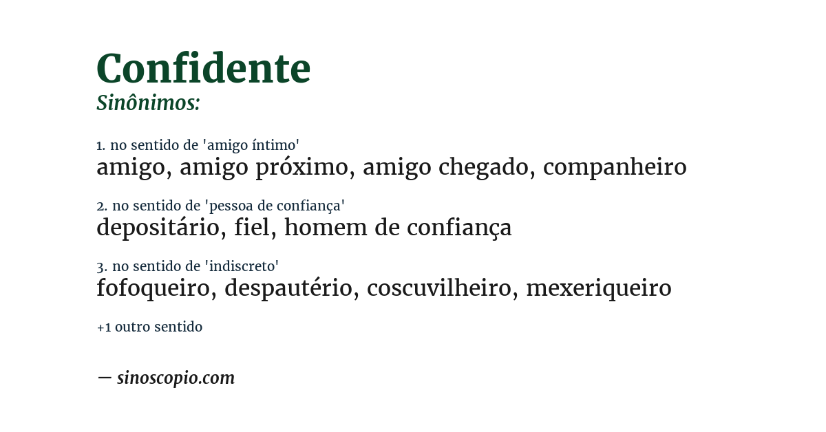 Sinônimo de confidente