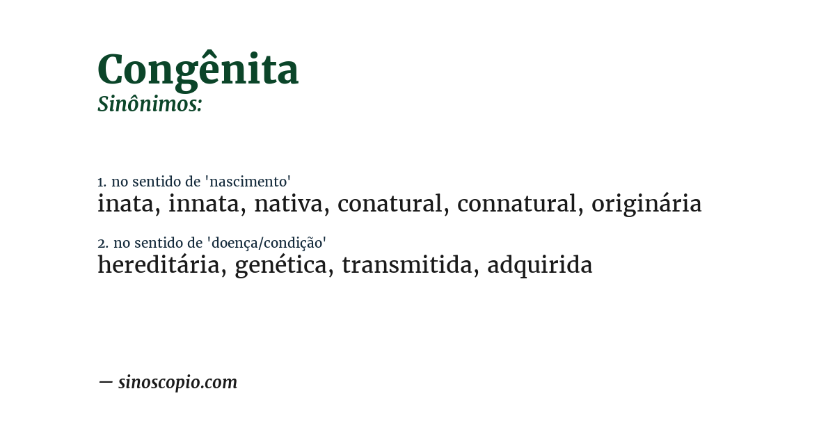 Sinônimo de congênita