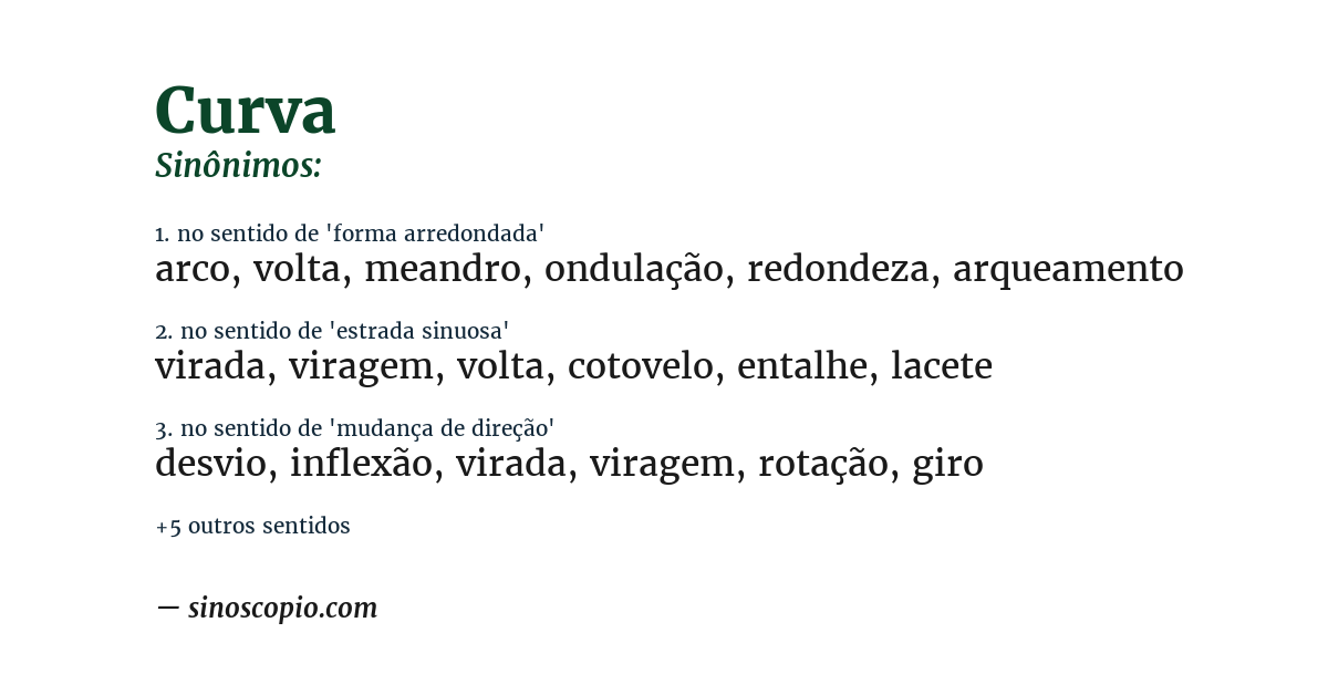 Sinônimo de curva