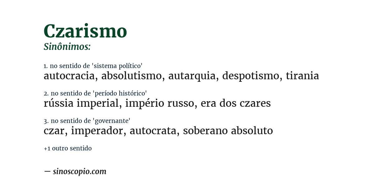 Sinônimo de czarismo