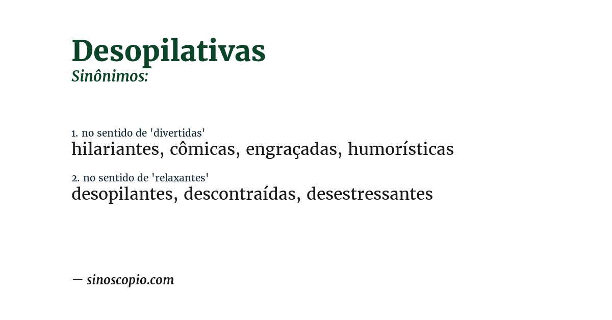 Sinônimo de desopilativas