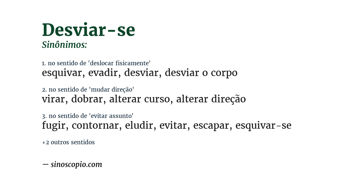 Sinônimo de desviar-se