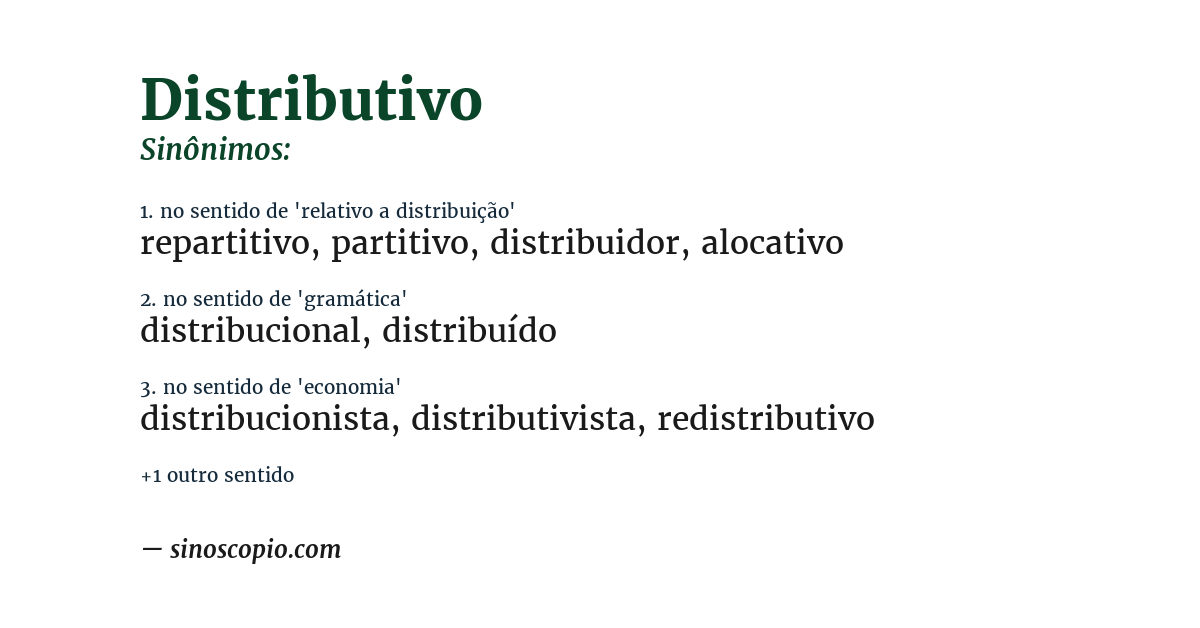 Sinônimo de distributivo