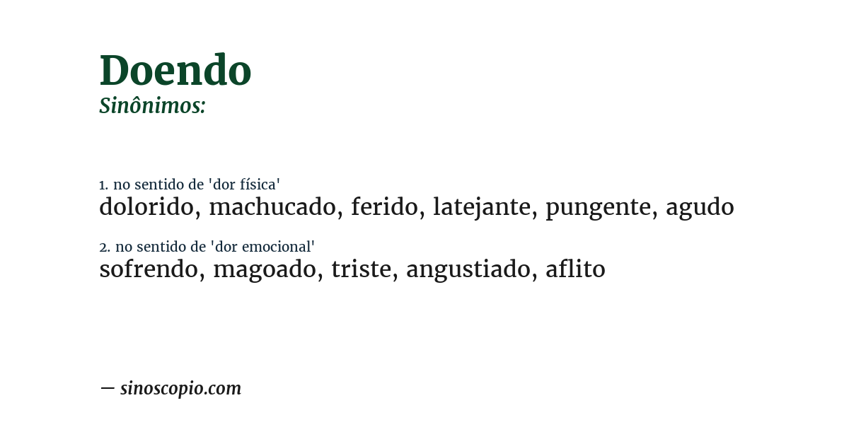 Sinônimo de doendo