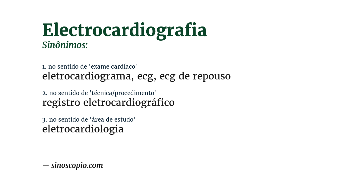 Sinônimo de electrocardiografia