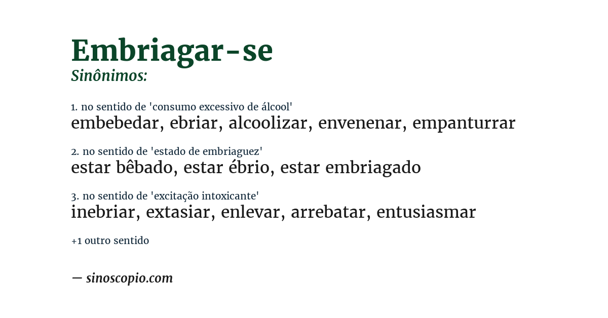 Sinônimo de embriagar-se