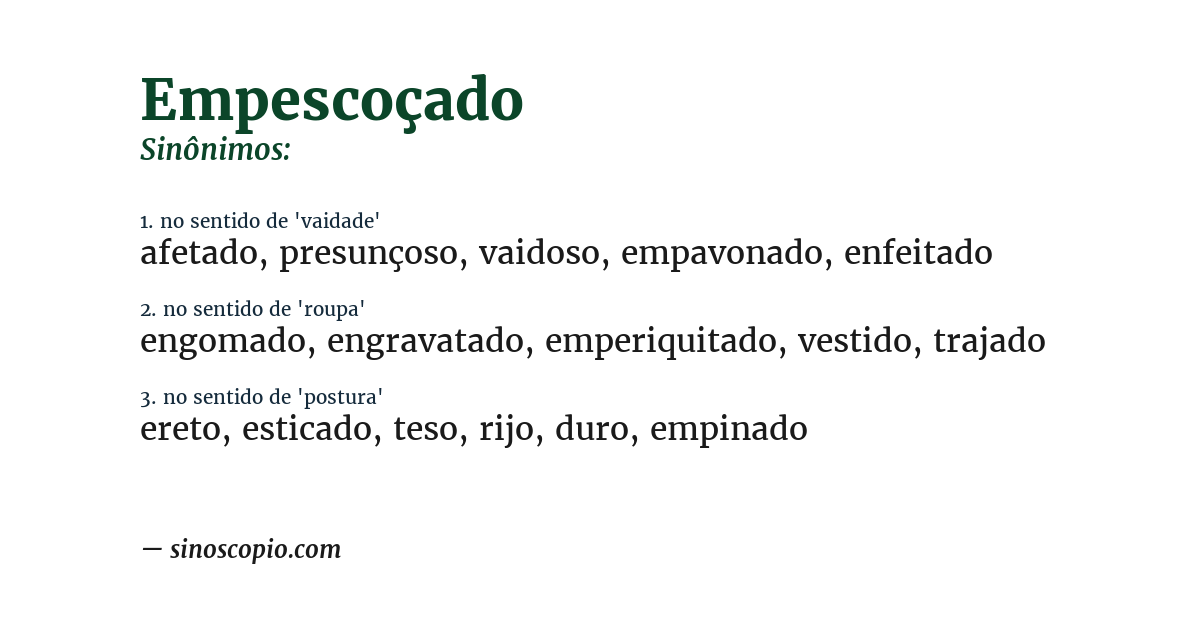 Sinônimo de empescoçado