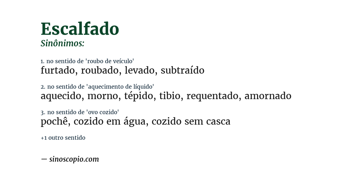 Sinônimo de escalfado