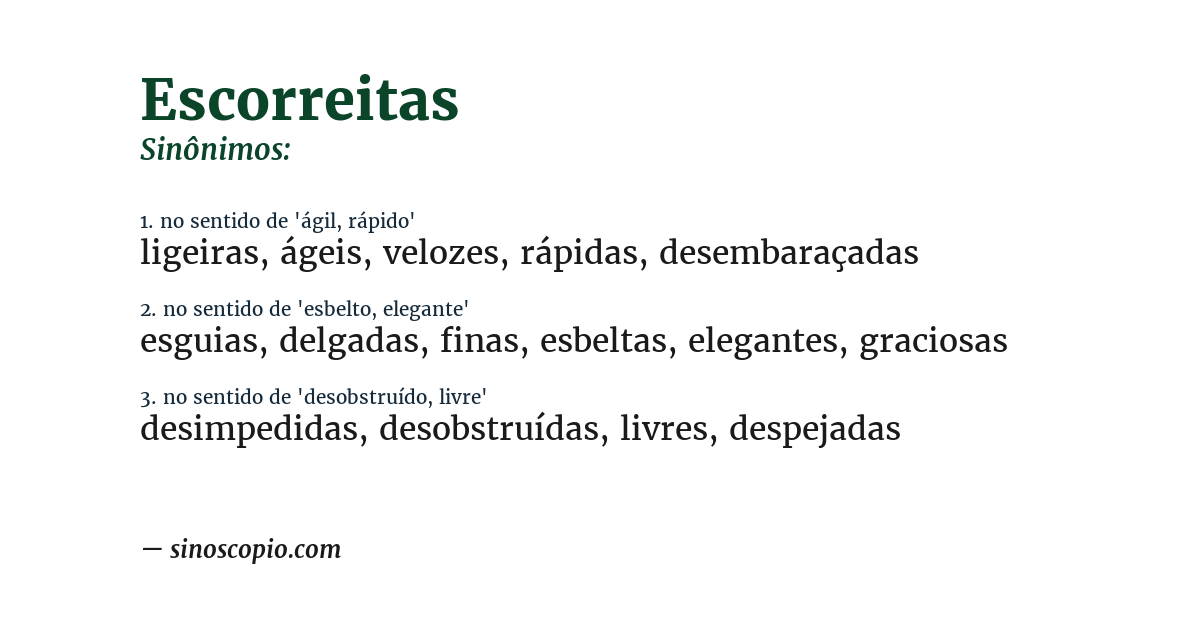 Sinônimo de escorreitas