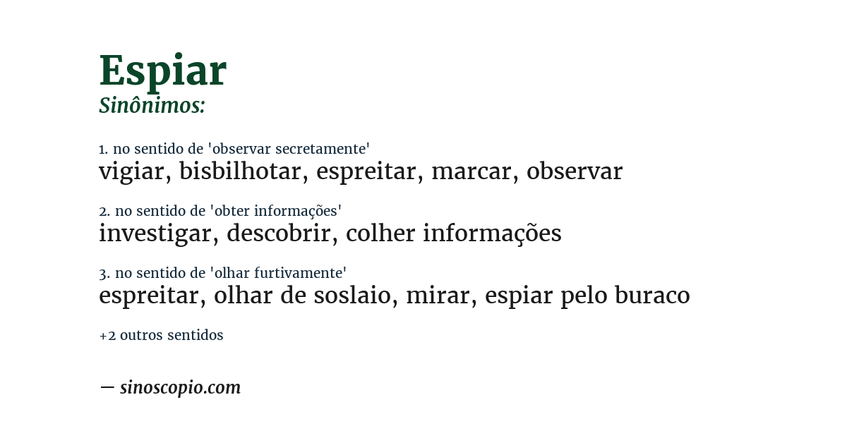Sinônimo de espiar
