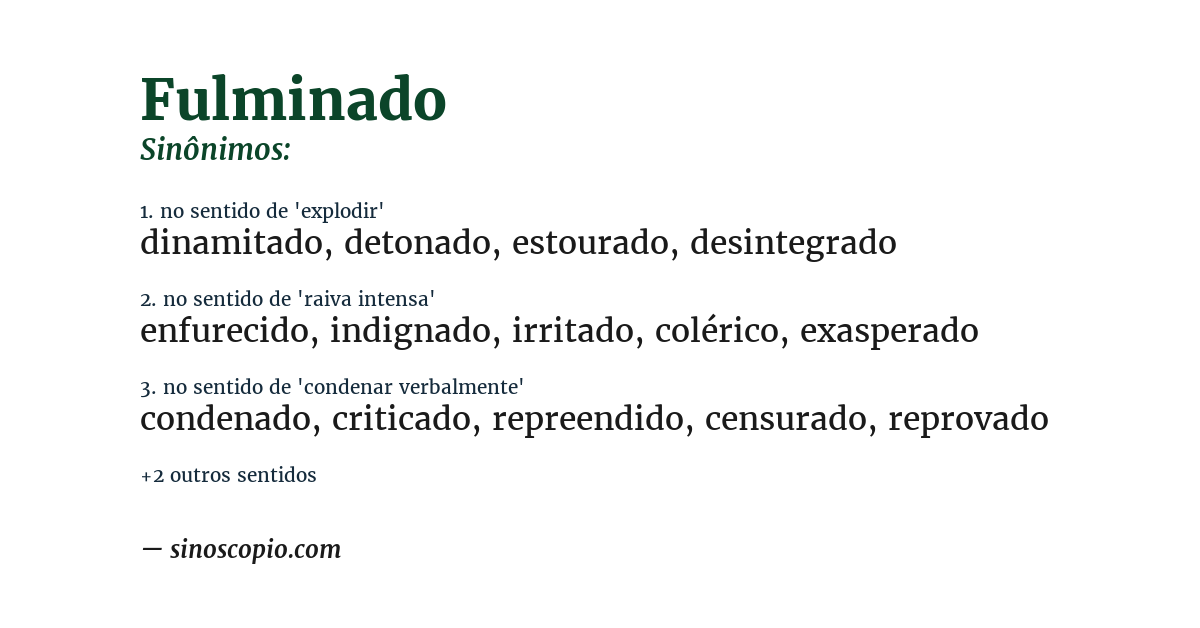 Sinônimo de fulminado