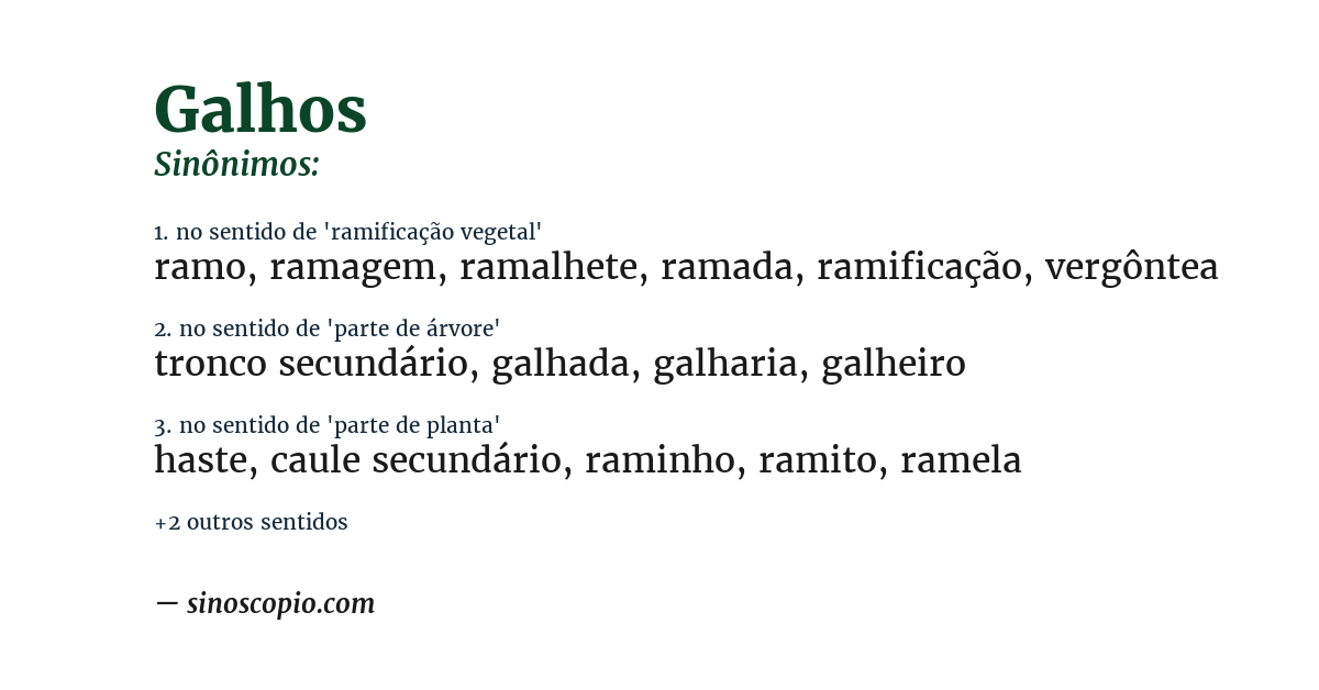 Sinônimo de galhos