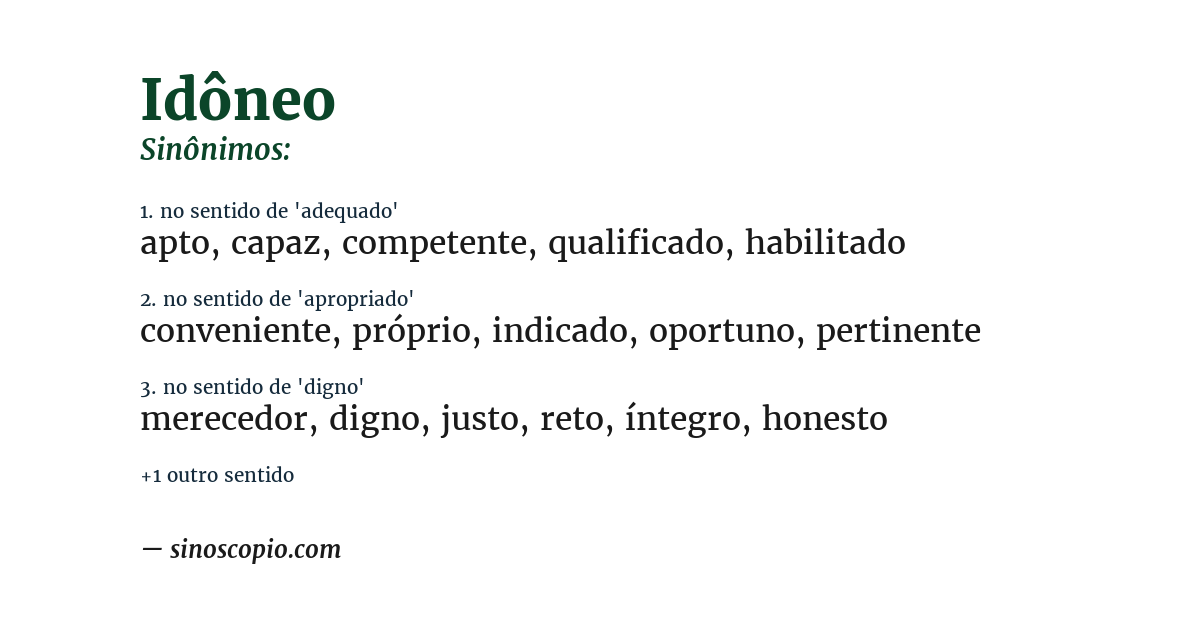 Sinônimo de idôneo