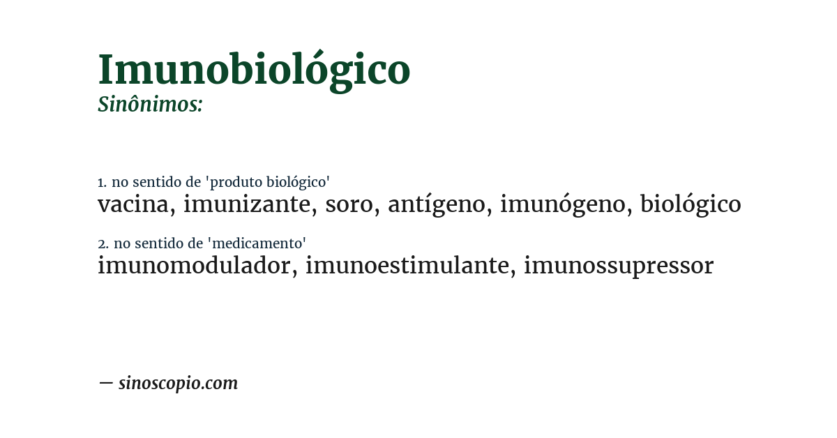 Sinônimo de imunobiológico