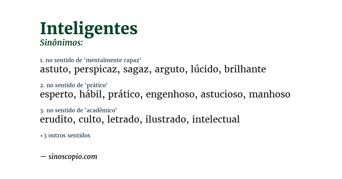 Sinônimo de inteligentes