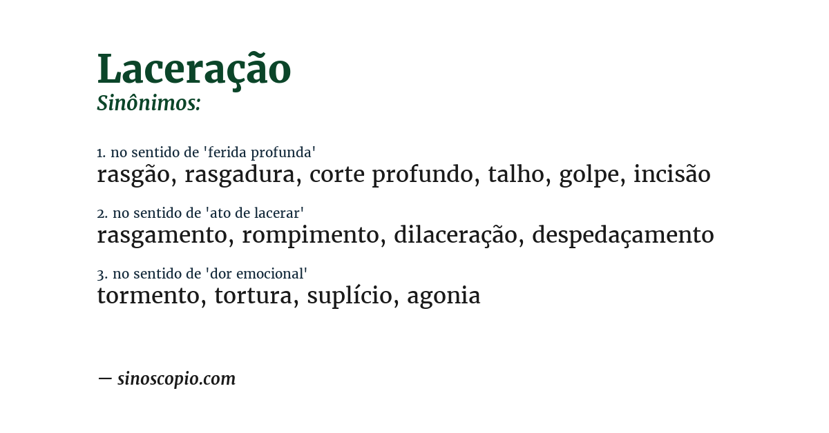 Sinônimo de laceração
