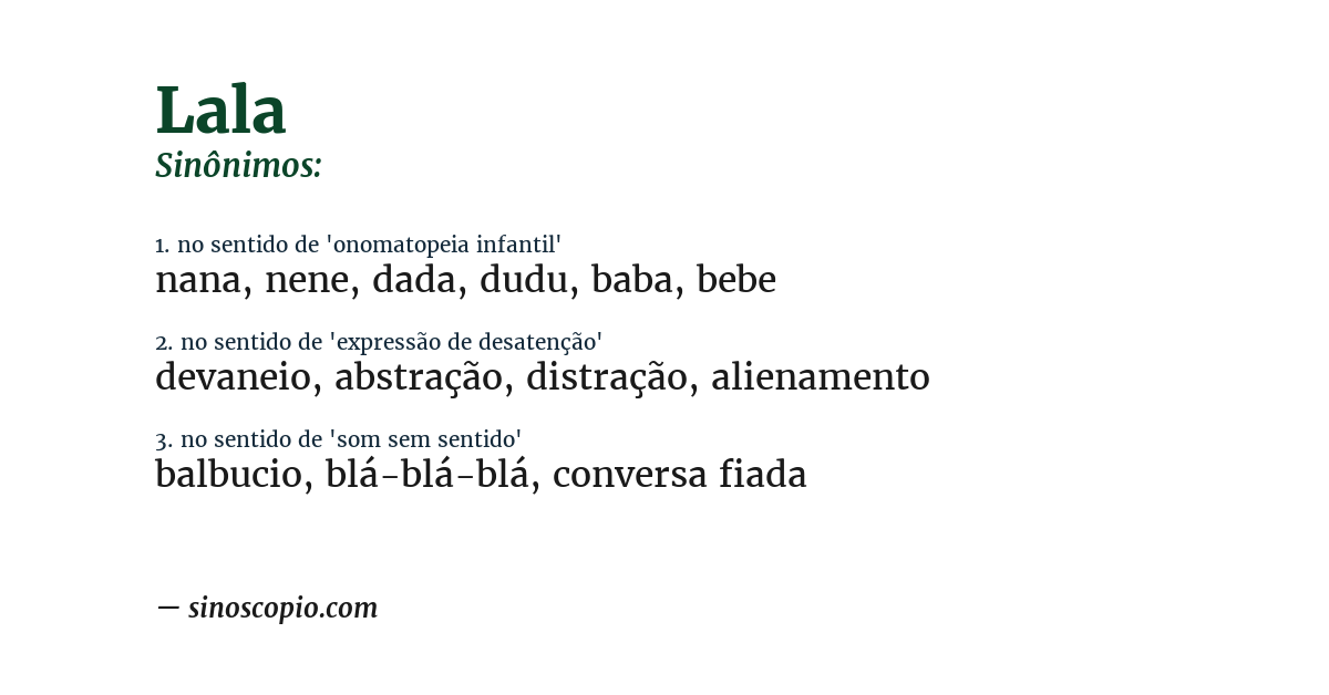 Sinônimo de lala