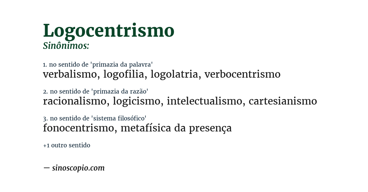 Sinônimo de logocentrismo